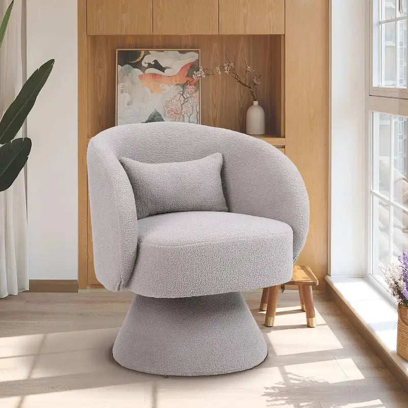 Fauteuil d'appoint pivotant rembourré avec coussin