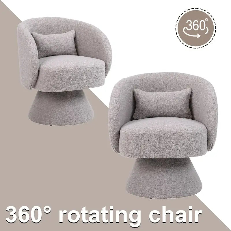 Fauteuil d'appoint pivotant rembourré avec coussin