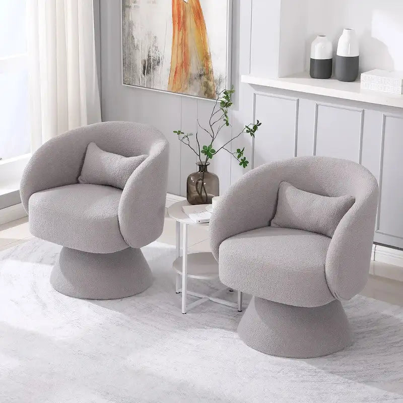 Fauteuil d'appoint pivotant rembourré avec coussin