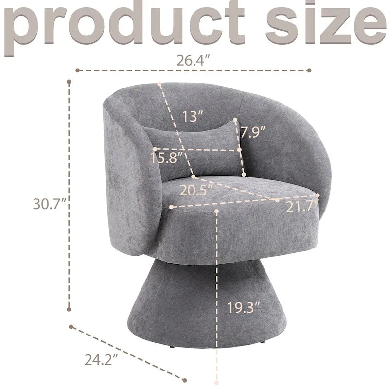 Fauteuil d'appoint pivotant rembourré avec coussin