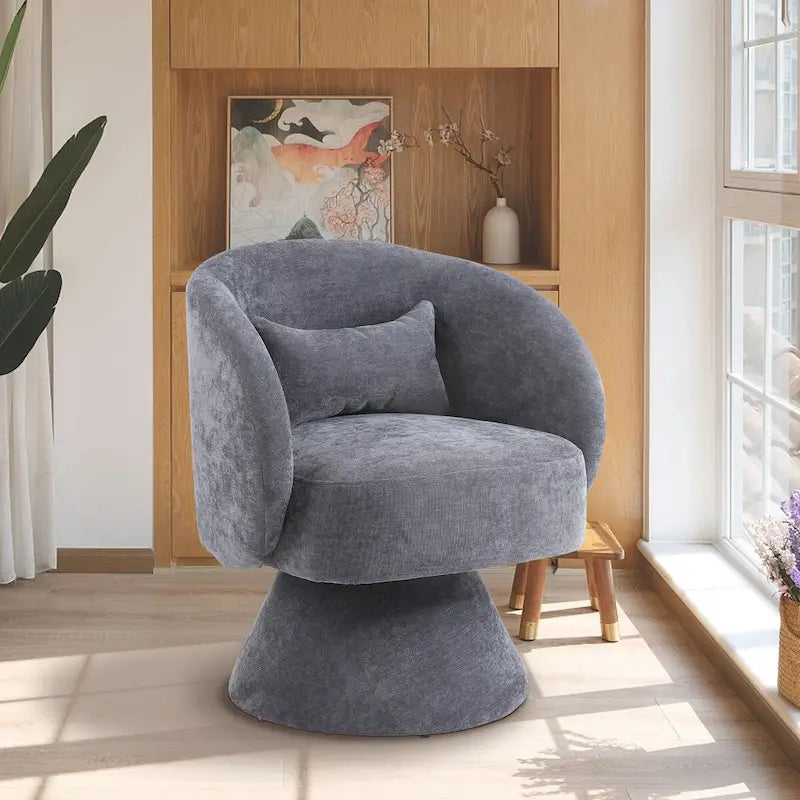 Fauteuil d'appoint pivotant rembourré avec coussin