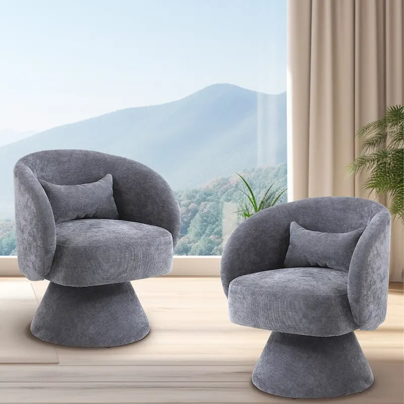 Fauteuil d'appoint pivotant rembourré avec coussin