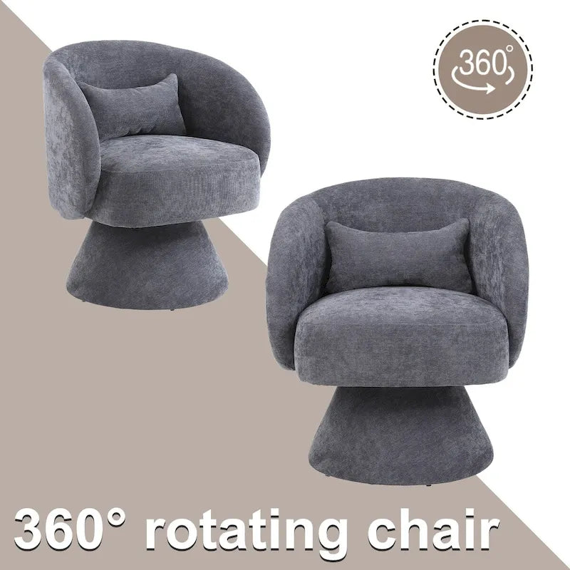 Fauteuil d'appoint pivotant rembourré avec coussin