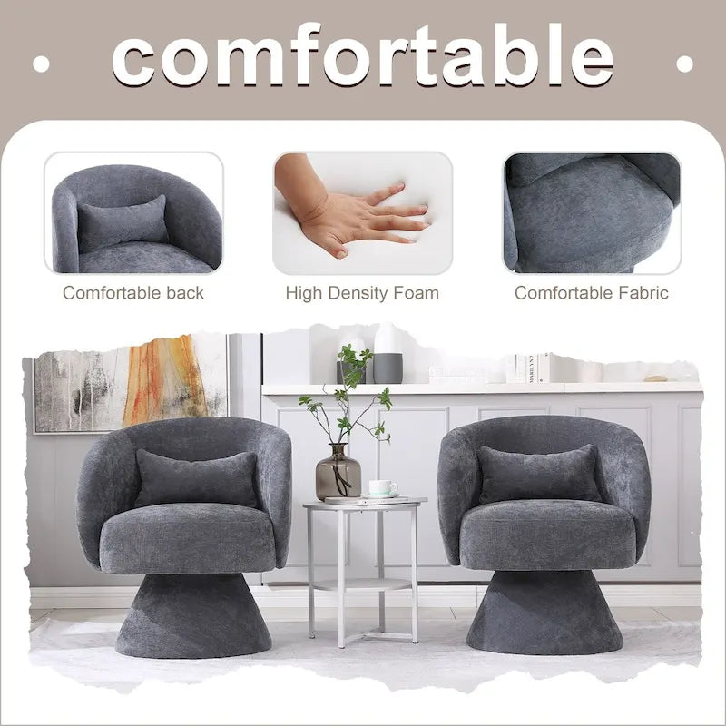 Fauteuil d'appoint pivotant rembourré avec coussin