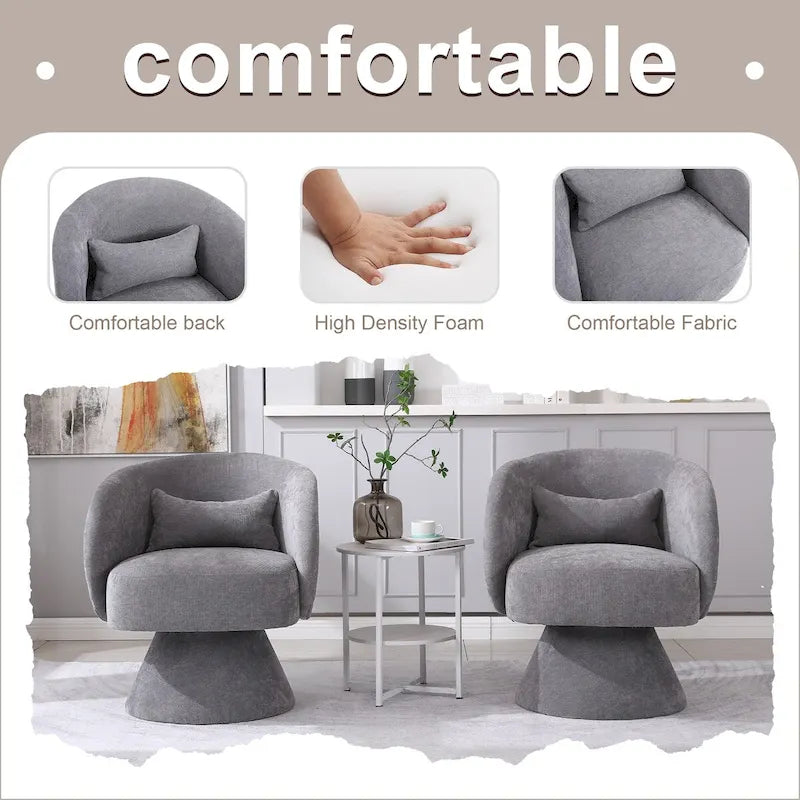 Fauteuil d'appoint pivotant rembourré avec coussin