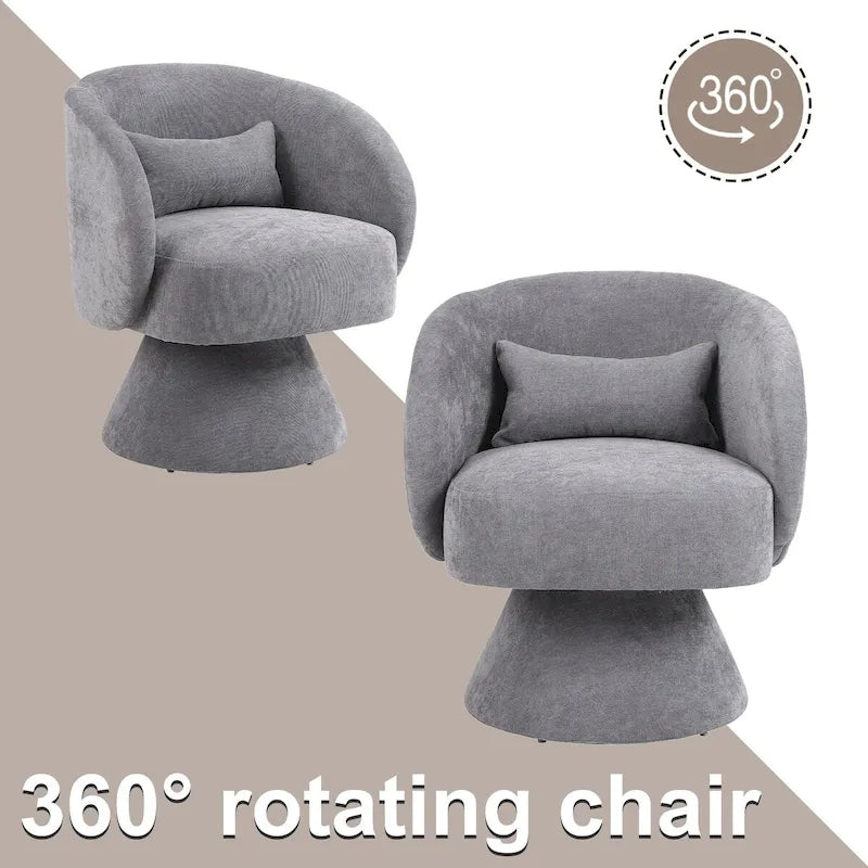 Fauteuil d'appoint pivotant rembourré avec coussin