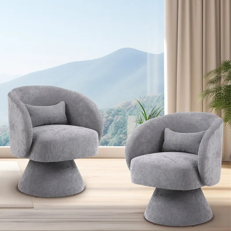 Fauteuil d'appoint pivotant rembourré avec coussin