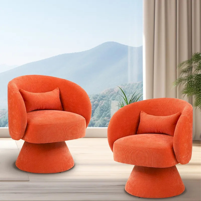 Fauteuil d'appoint pivotant rembourré avec coussin
