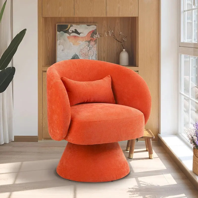 Fauteuil d'appoint pivotant rembourré avec coussin