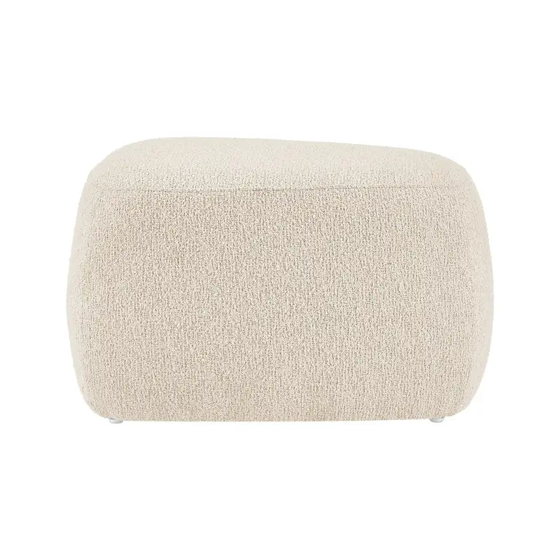 Tabouret de repose-pieds ottoman rond rembourré en boucle, couleur anthracite et beige