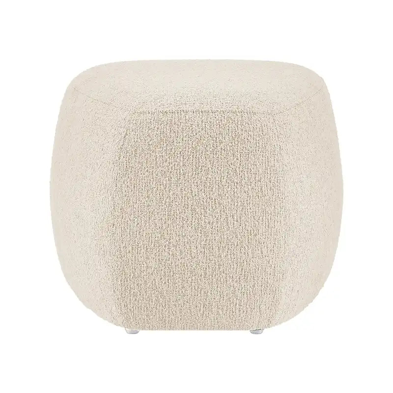 Tabouret de repose-pieds ottoman rond rembourré en boucle, couleur anthracite et beige