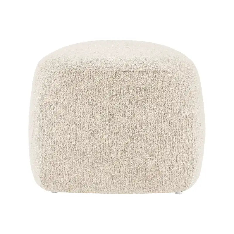 Tabouret de repose-pieds ottoman rond rembourré en boucle, couleur anthracite et beige