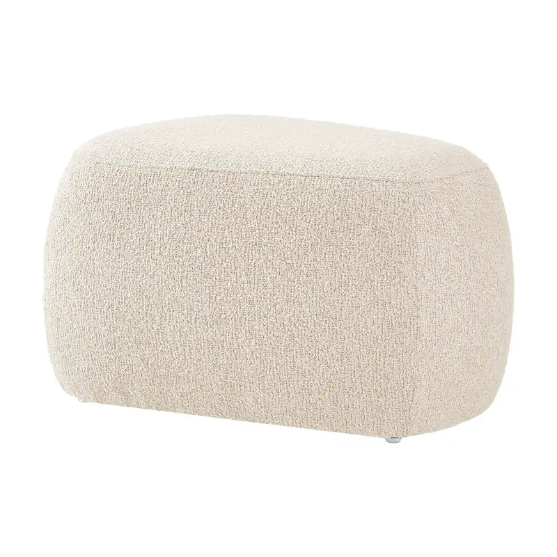 Tabouret de repose-pieds ottoman rond rembourré en boucle, couleur anthracite et beige