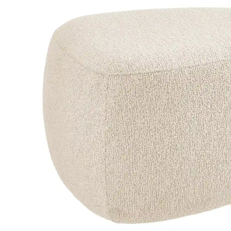 Tabouret de repose-pieds ottoman rond rembourré en boucle, couleur anthracite et beige