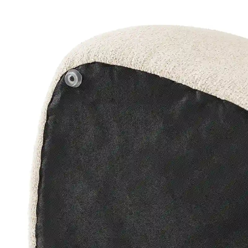 Tabouret de repose-pieds ottoman rond rembourré en boucle, couleur anthracite et beige
