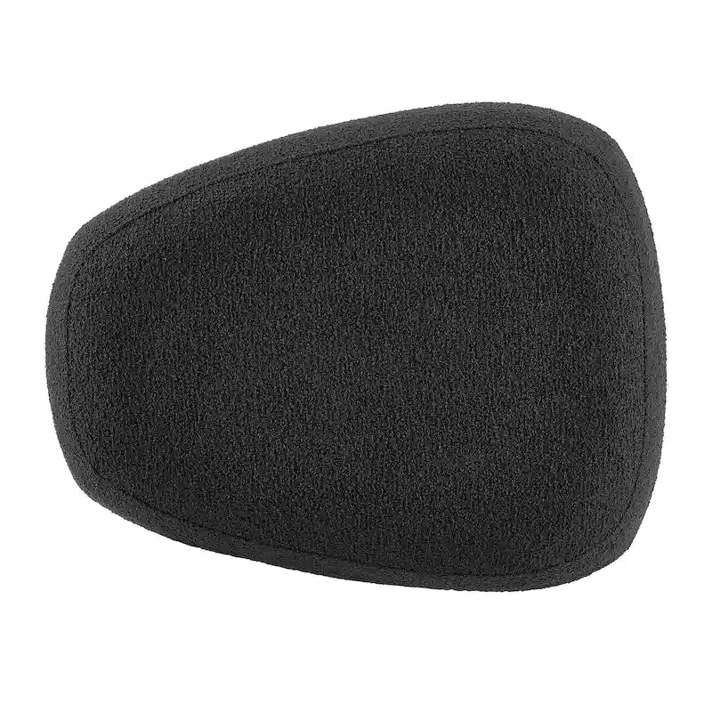 Tabouret de repose-pieds ottoman rond rembourré en boucle, couleur anthracite et beige