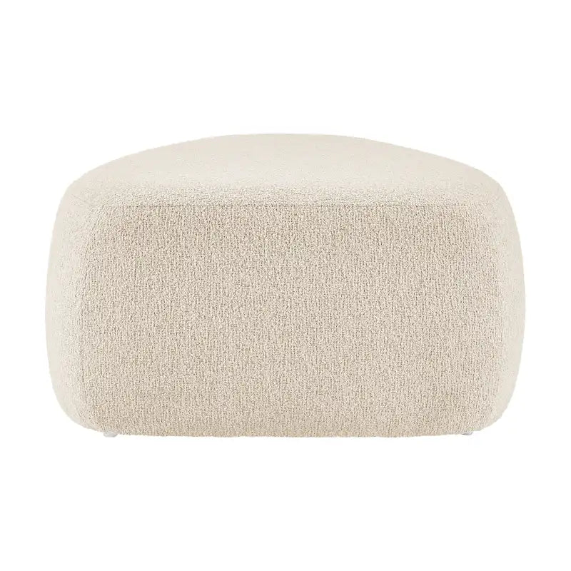 Tabouret de repose-pieds ottoman rond rembourré en boucle, couleur anthracite et beige