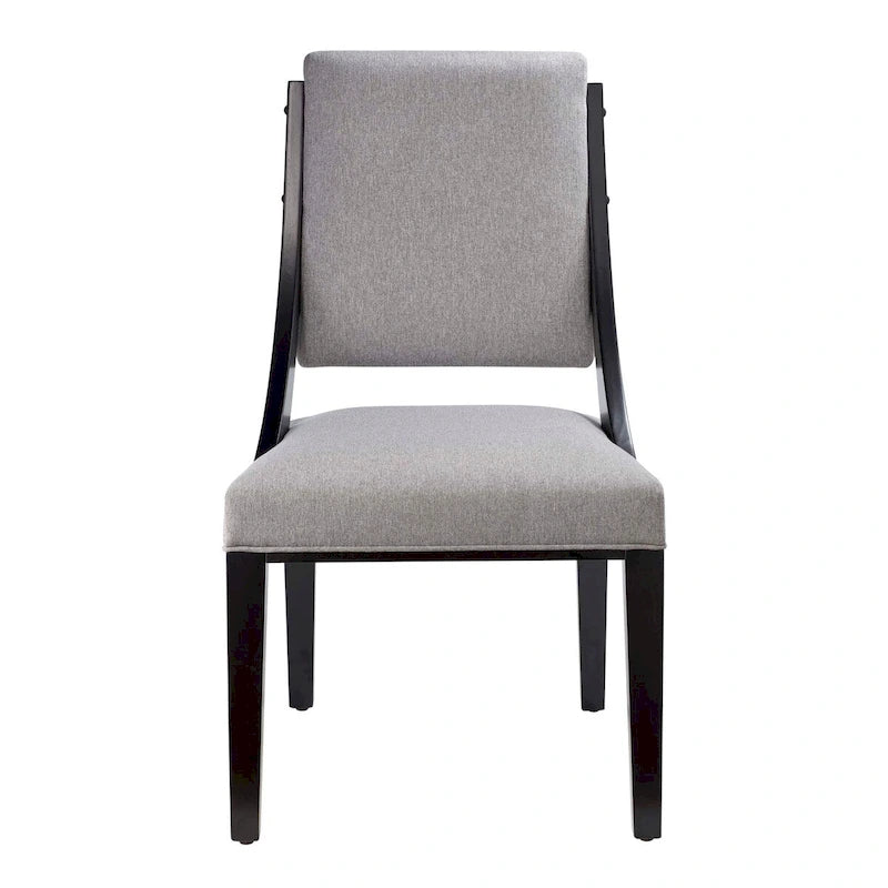 Chaise de salle à manger en tissu rembourré avec pieds en bois d'hévéa massif Beige