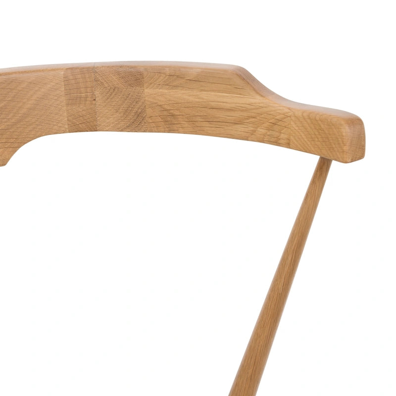 Chaise de salle à manger moderne du milieu du siècle en chêne massif avec dossier ajouré noir