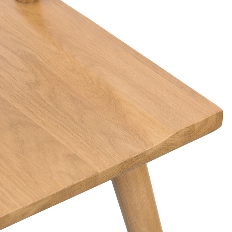 Chaise de salle à manger moderne du milieu du siècle en chêne massif avec dossier ajouré noir