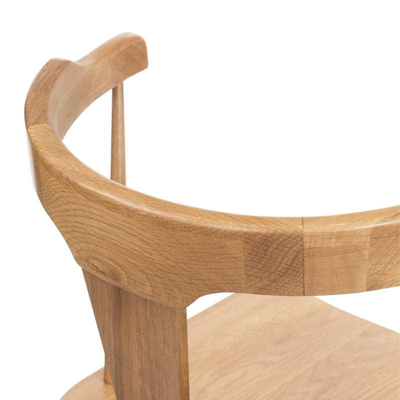 Chaise de salle à manger moderne du milieu du siècle en chêne massif avec dossier ajouré noir