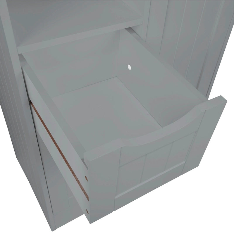 Meuble de rangement à cadre en perles avec porte, tiroirs et étagère réglable