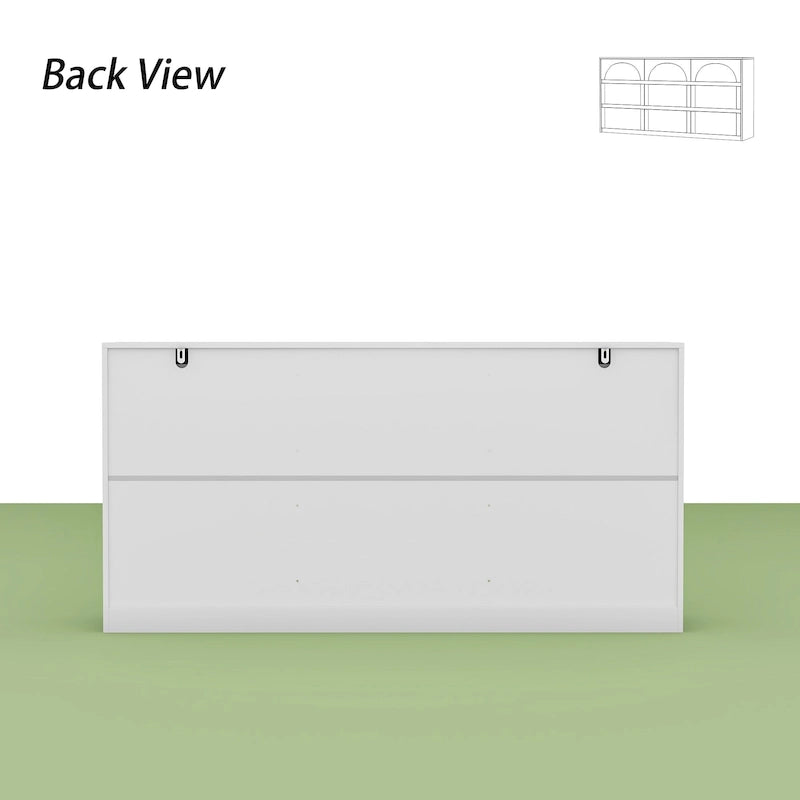 Commode à 6 tiroirs blanche avec façade arquée