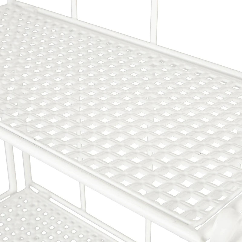 Étagère de boulanger pliante haute à 5 niveaux en métal volutes, intérieure/extérieure, or blanc